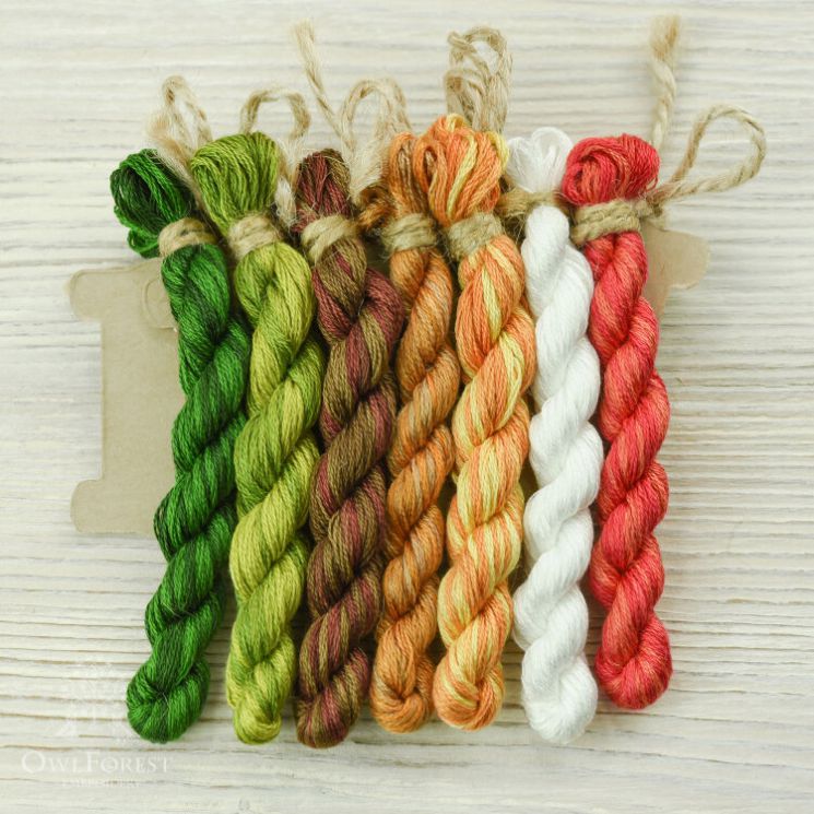 НМул-К-3362 Набор ниток OwlForest для схемы «Каштан» (DMC) 36 каунт в 2 нити, 40 каунт в 1 нить