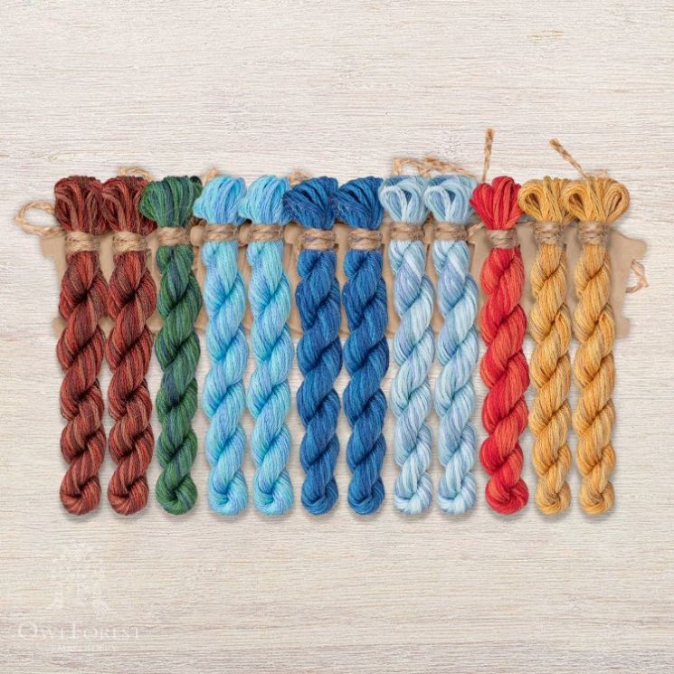 Набор ниток OwlForest для схемы «Летучий корабль. Ночь» (DMC) 28 каунт в 2 нити НМул-ЛКН157-3282