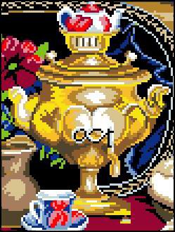 Набор для вышивания крестом ГЕЛИОС "Самовар" А-01