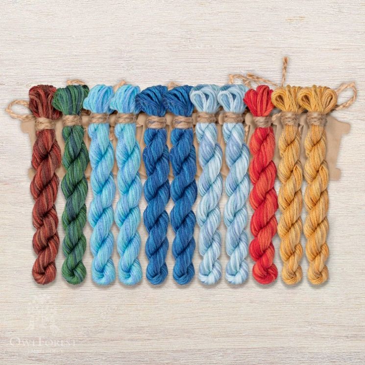 Набор ниток OwlForest для схемы «Летучий корабль. Ночь» (DMC) 32, 36 каунт в 2 нити НМул-ЛКН157-3322