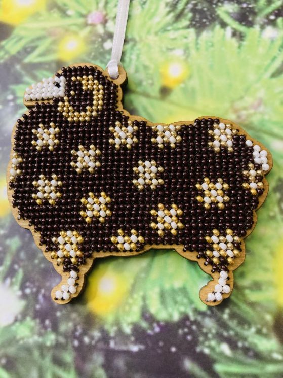 Сами с усами. Набор для вышивания "Барашек шоколадный с золотом" 8,5х8, арт. С006-03 