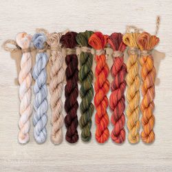 НМул-МЛНП174-3322 Набор ниток OwlForest для схемы «Маленький лесной народец. Поганочки» (DMC) универсальный