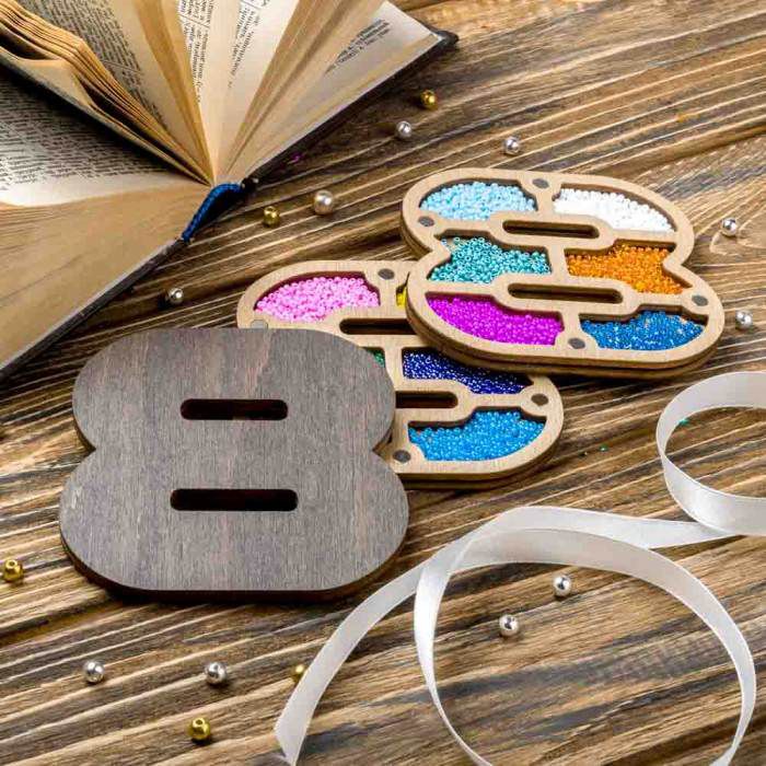 Органайзер для бисера "Алфавит" ВОЛШЕБНАЯ СТРАНА,  FLZB-179(8), 9,5х9см