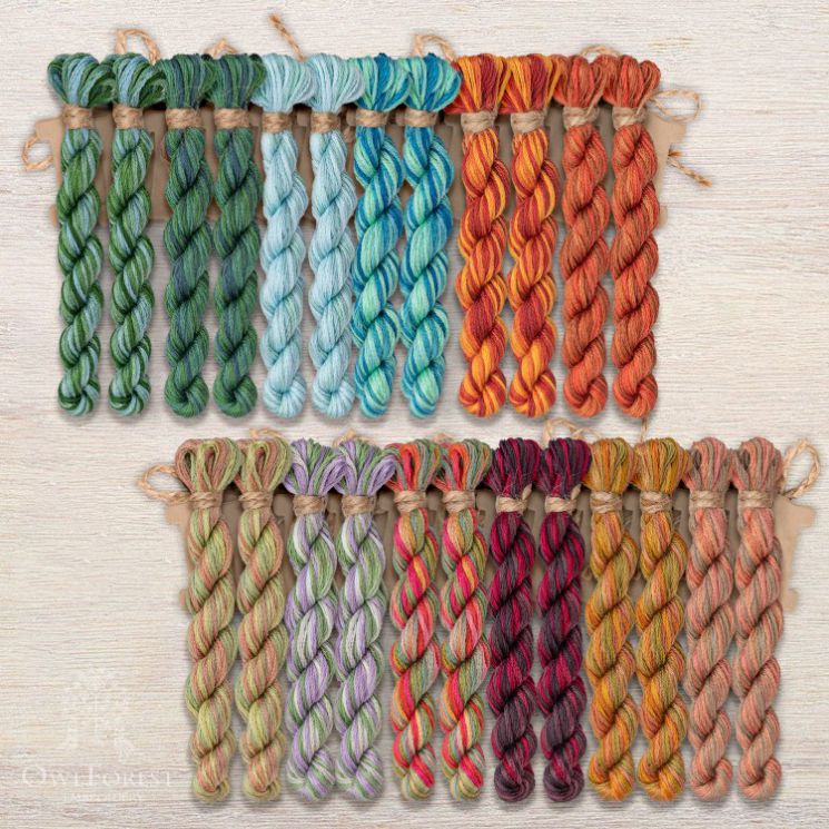 Набор ниток OwlForest для схемы «Лоскутный календарь» (DMC) 28 каунт в 3 нити НМул-ЛК154-3283 