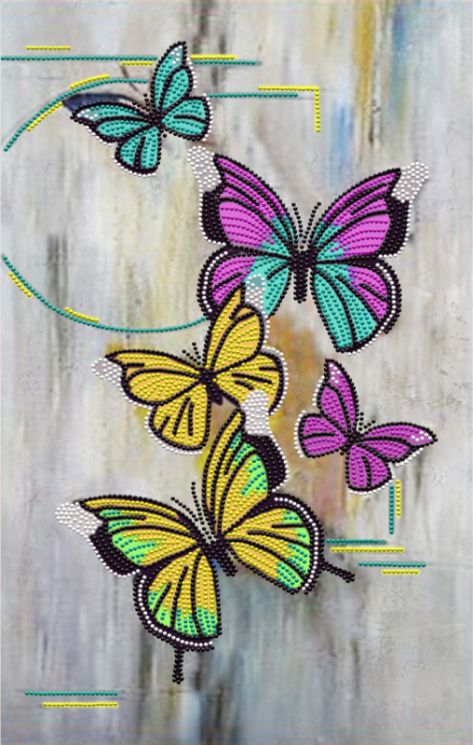 КБ-455 Схема для вышивания бисером ТМ Наследие "Бабочки"