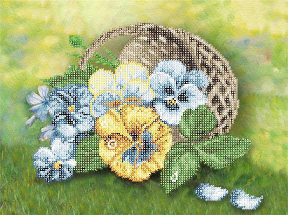 КБ-461 Схема для вышивания бисером ТМ Наследие "Анютины глазки"