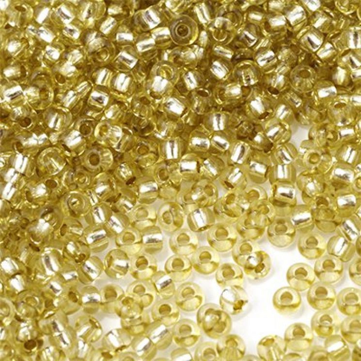 Бисер Preciosa 78151 светлая латунь прозрачный с серебряным центром