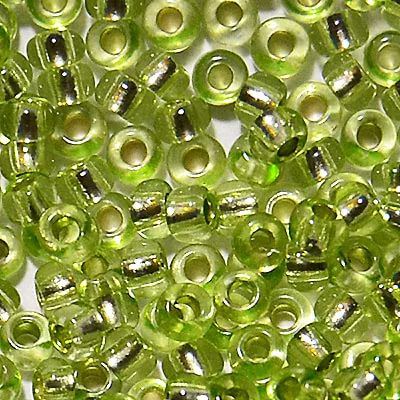 Бисер Preciosa 78154 лайм прозрачный с серебряным центром