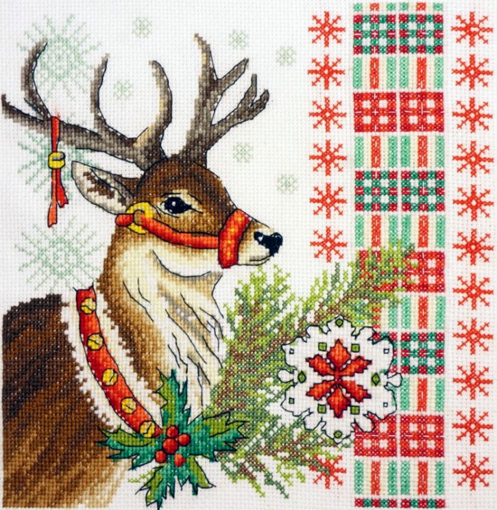 07.002.15 Набор для вышивания Марья Искусница "Новогодний олень"