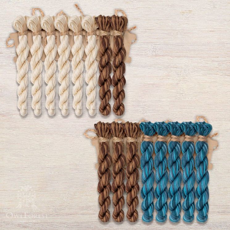 Набор ниток OwlForest для схем «Индейские мотивы» (DMC) 3 цвета «Змей» 32 каунт в 2 нити НМул-ИМЗ173-3322-3 