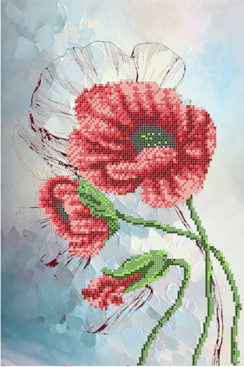 КБ-369 Схема для вышивания бисером ТМ Наследие "Страсть маков часть 1"