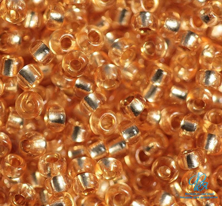Бисер Preciosa 78183 кленовый сироп прозрачный с серебряным центром
