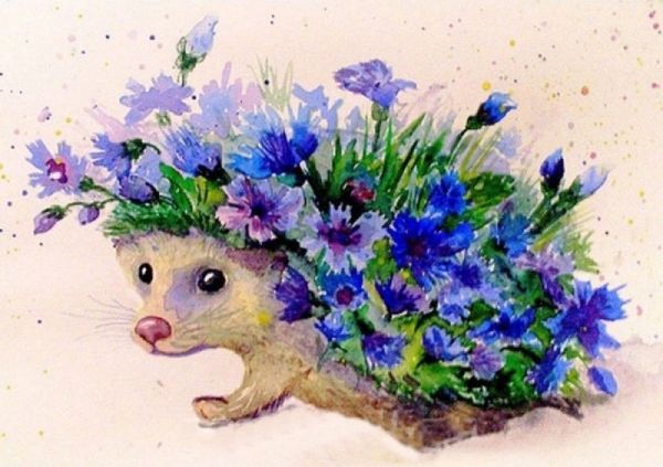 GX 26748 Картина по номерам Paintboy "Ёжик в цветах"