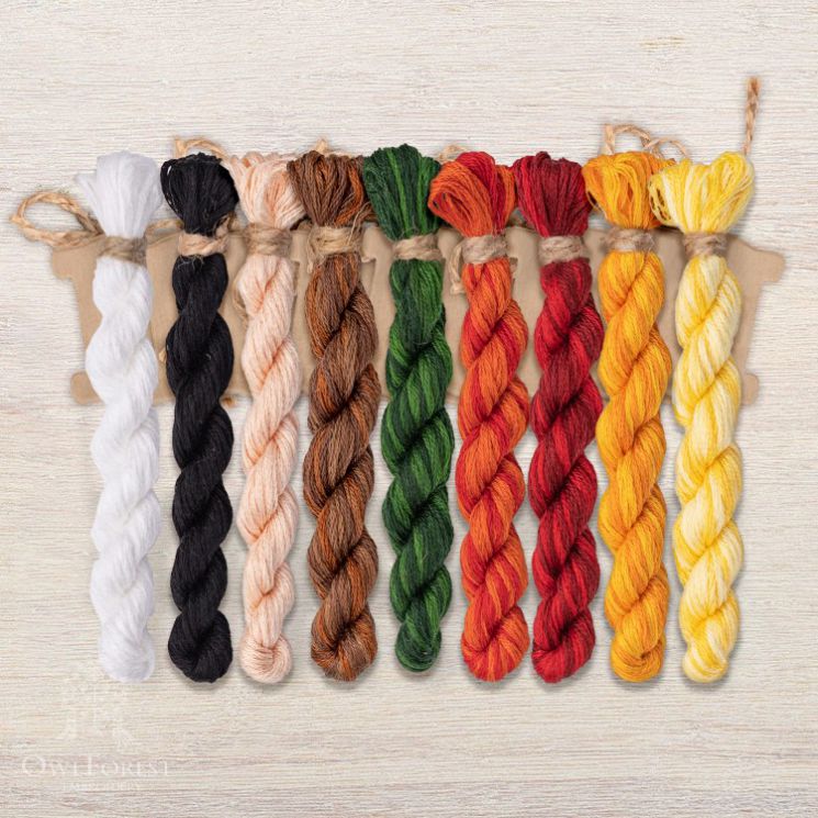  Набор ниток OwlForest для схемы «Тихая охота» (DMC) 40 каунт в 1 нить НМул-ТО128-3401