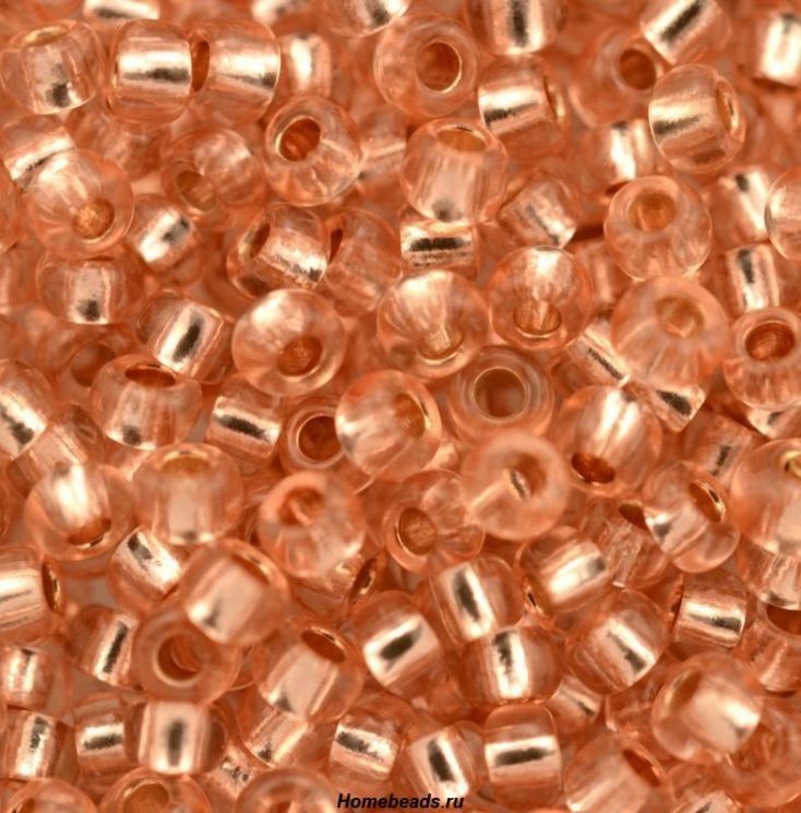 Бисер Preciosa 78185 светлый махагон прозрачный с серебряным центром