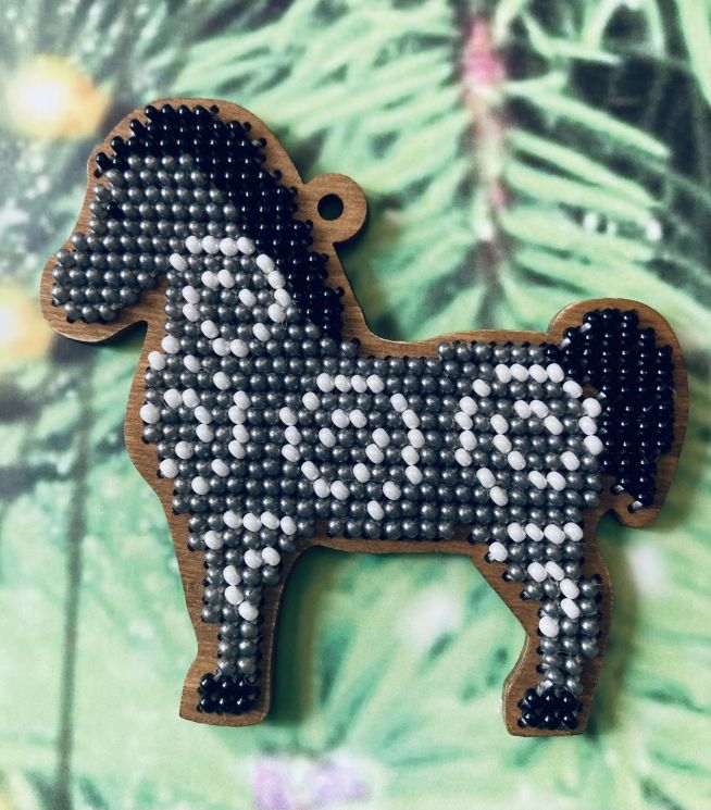  Сами с усами. Набор для вышивания "Пони серый в белое колечко" 7,5х7,5 см, арт. С189-01