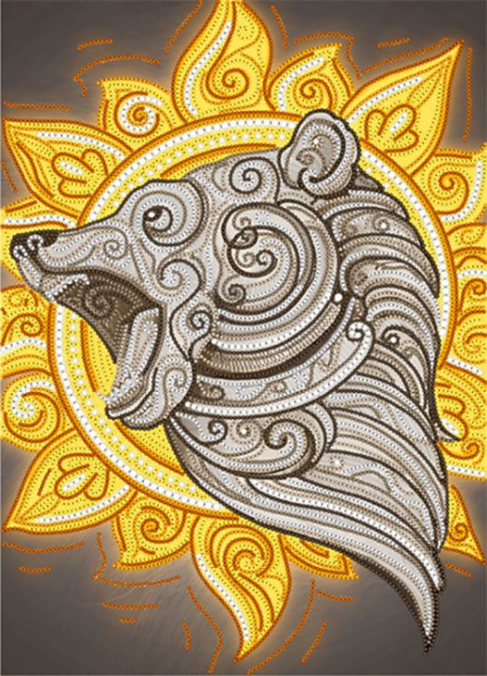 КБ-374 Схема для вышивания бисером ТМ Наследие "Дикий медведь"