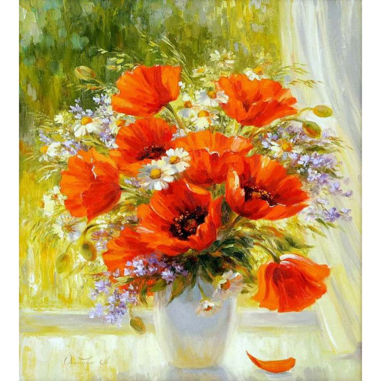 GX 9373 Картина по номерам PAINTBOY "Букет на окне"