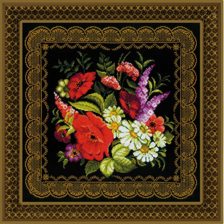 Набор для вышивания Риолис Подушка/панно "Жостовская роспись" 1642