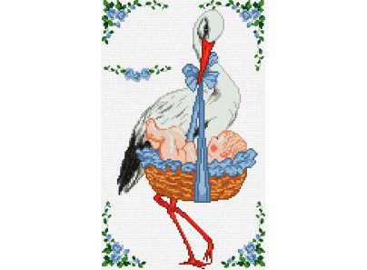 Набор для вышивания крестом Белоснежка "С рождением мальчика!" 932-14