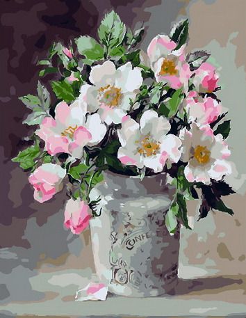 PK 33083 Картина по номерам PAINTBOY "Белый букет" Эксклюзив