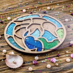 Органайзер для бисера с прозрачной крышкой FLZB-114, 19х19см, 16 ячеек