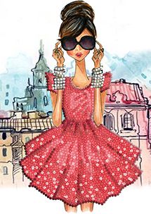 БСА4/рп-051 Алмазная мозаика ТМ Наследие с рамкой и паспарту "Модная девушка в очках"