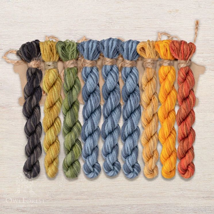 Набор ниток OwlForest для схемы «Кот Баюн» (DMC) 28 каунт в 3 нити НМул-КБ73-3283