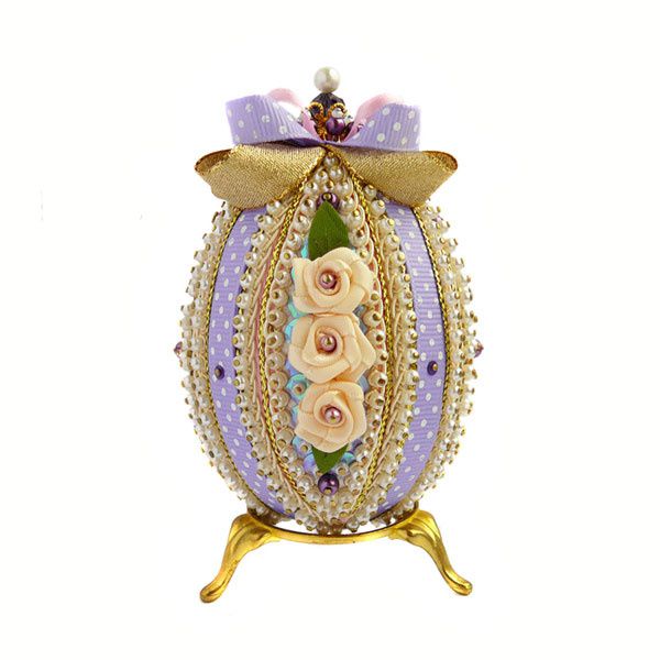 Набор для изготовления декоративного яйца ФИЛИГРИС "Винтажный горошек-1", 11 см, FS-144