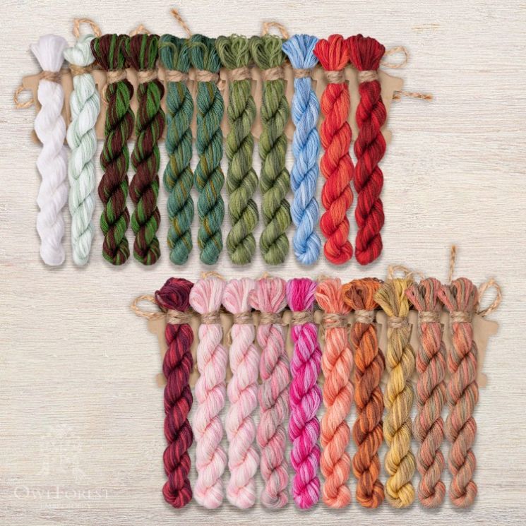 Набор ниток OwlForest для схемы «Комнатные растения» (DMC) 28 каунт в 2 нити НМул-КР200-3283