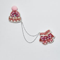 283-БП Набор для изготовления броши БП-283 "Шапка и варежки" брошь 10,0х6,0см