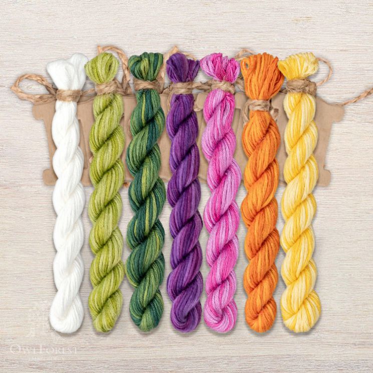 Набор ниток OwlForest для схемы «Тюльпаны» (ПНК) 32 каунт в 2 нити НМул-Т180-2322 