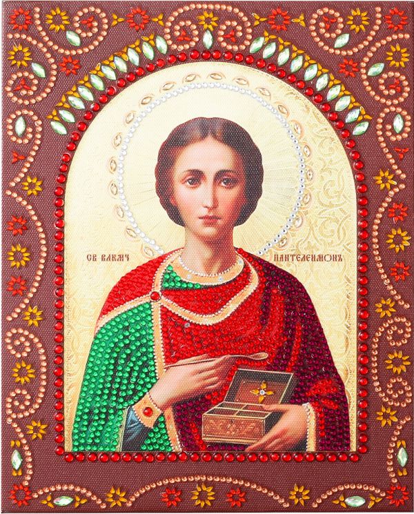 IF013 Алмазные иконы фигурными стразами Color Kit "Святой Великомученик Целитель Пантелеймон "