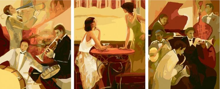 Картина по номерам Paintboy "Все это - джаз" триптих PX5085 