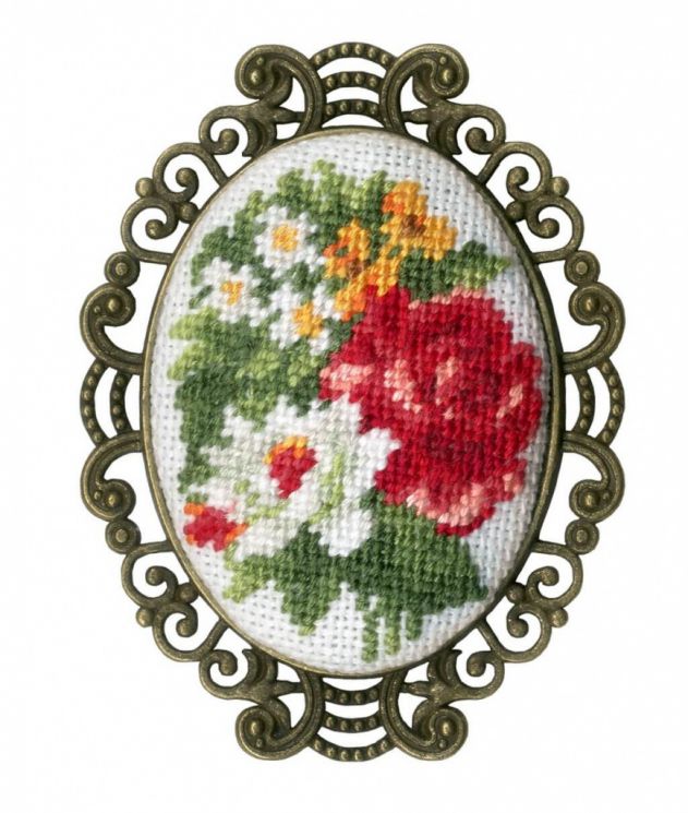 СШ-015 Набор для вышивания Золотое Руно "Брошь Винтаж"