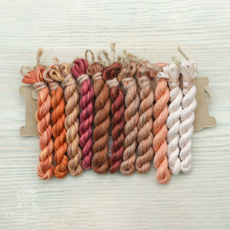 НМул-Кофе-2362 Набор ниток OwlForest для схемы «Кофейный семплер» (ПНК) 36 каунт в 2 нити