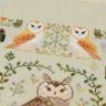0100-Сов-Н-3Bf1  Набор для вышивания «100 сов» натуральный льняной
