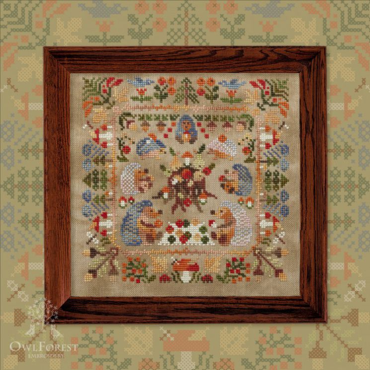 Схема для вышивания Owlforest «Маленький лесной народец. Ежики» 0176-МЛНЕ-С